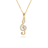 Diamond Treble Clef Pendant