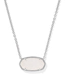 Kendra Scott Elisa Statement Silver Iridescent Drusy Short Pendant Necklace