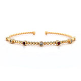 Ruby & Diamond Beaded Flex Bangle