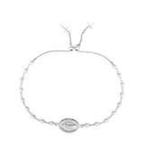 Silver Miraculous Medal Beaded Lariat Bracelet
