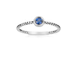 Sapphire Bezel Rope Ring
