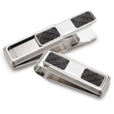M-Clip Stainless With Black Carbon Fiber Money Clip 2 Pocket