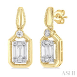 Fusion Diamond Milgrain Earrings