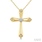 Gold Vermeil Diamond Flared Arm Cross Pendant
