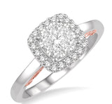 1/2ctw Cushion Shape Lovebright Diamond Ring