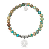 Compass Rose Charm with Turquoise Jasper Charity Bracelet