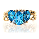 Blue Topaz 3-Stone Ring