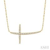 Sideway Cross Diamond Fashion Necklace