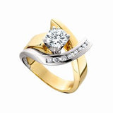 Two Tone and Diamond Engagement Ring
