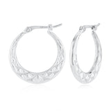 Small Diamond Cut Hoop Earrings
