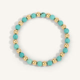 Dee Berkley Blue Howlite & 14kt Gold Filled Harmony Gemstone Bead Bracelet - 6MM