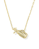 Kendra Scott Golf Gold Short Pendant Necklace in Mother-Of-Pearl
