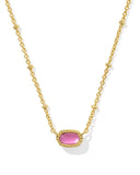 Kendra Scott Mini Elisa Gold Satellite Short Pendant Necklace in Azalea Illusion