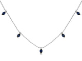 Sapphire Dangling Station Necklace