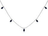 Sapphire Dangling Station Necklace