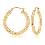 Large Embossed Shell Hoop Earrings