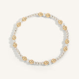 Dee Berkley 14kt Gold Filled & Sterling Silver Shine Bright Two Tone Bead Bracelet - 3MM & 4MM & 5MM
