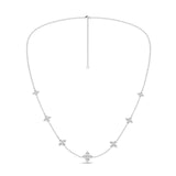Lab Grown Diamond Petal Station Necklace, 16-18"
