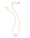 Kendra Scott Elisa Gold Short Pendant Necklace in Blush Pink Kyocera Opal