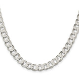 Silver 7.5mm Curb Chain, 22