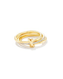 Kendra Scott Tia 18k Gold Vermeil Band Ring in White Sapphire, Size 7