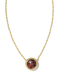 Kendra Scott Basketball Gold Short Pendant Necklace in Orange Goldstone