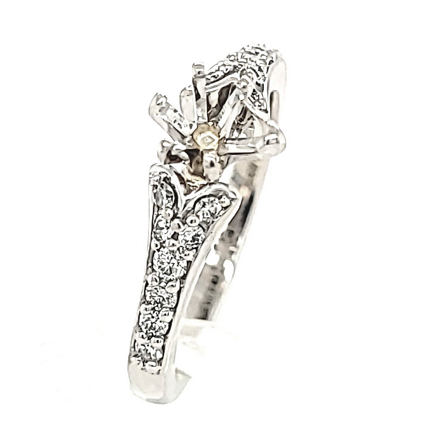 Pear Shape Diamond Semi-Mount Engagement Ring
