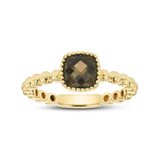 Smoky Quartz Beaded Shank Ring