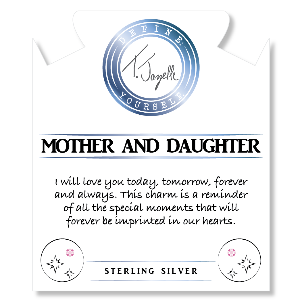 Madagascar Quartz Bracelet with Mother Daughter Sterling Silver Charm