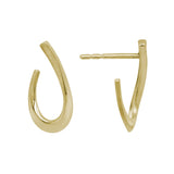 Open Teardrop Earrings with Partial Matte Finish