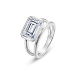 Lafonn Floating Emerald Split Shank Ring, Size 7