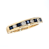 Sapphire & Diamond Channel-Set Band