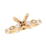 Diamond Milgrain Accent Semi-Mount Engagement Ring