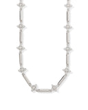 Kendra Scott Holland Silver Strand Necklace in White Crystal