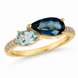 Le Vian Deep Blue Topaz & Ocean Blue Topaz Ring
