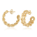 Gold Vermeil Medium Miami Cuban Link Hoops