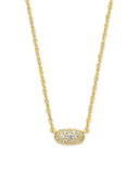 Kendra Scott Grayson Gold Pendant Necklace in White Crystal