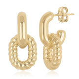 Gold Vermeil Double Link Twist Earrings
