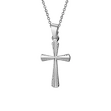 Silver Textured Cross Pendant