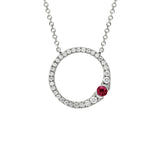 Ruby & Diamond Circle Pendant