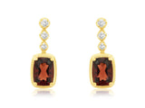 Garnet & Diamond Drop Earrings