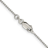 Silver 1.25mm Bead Chain, 18"