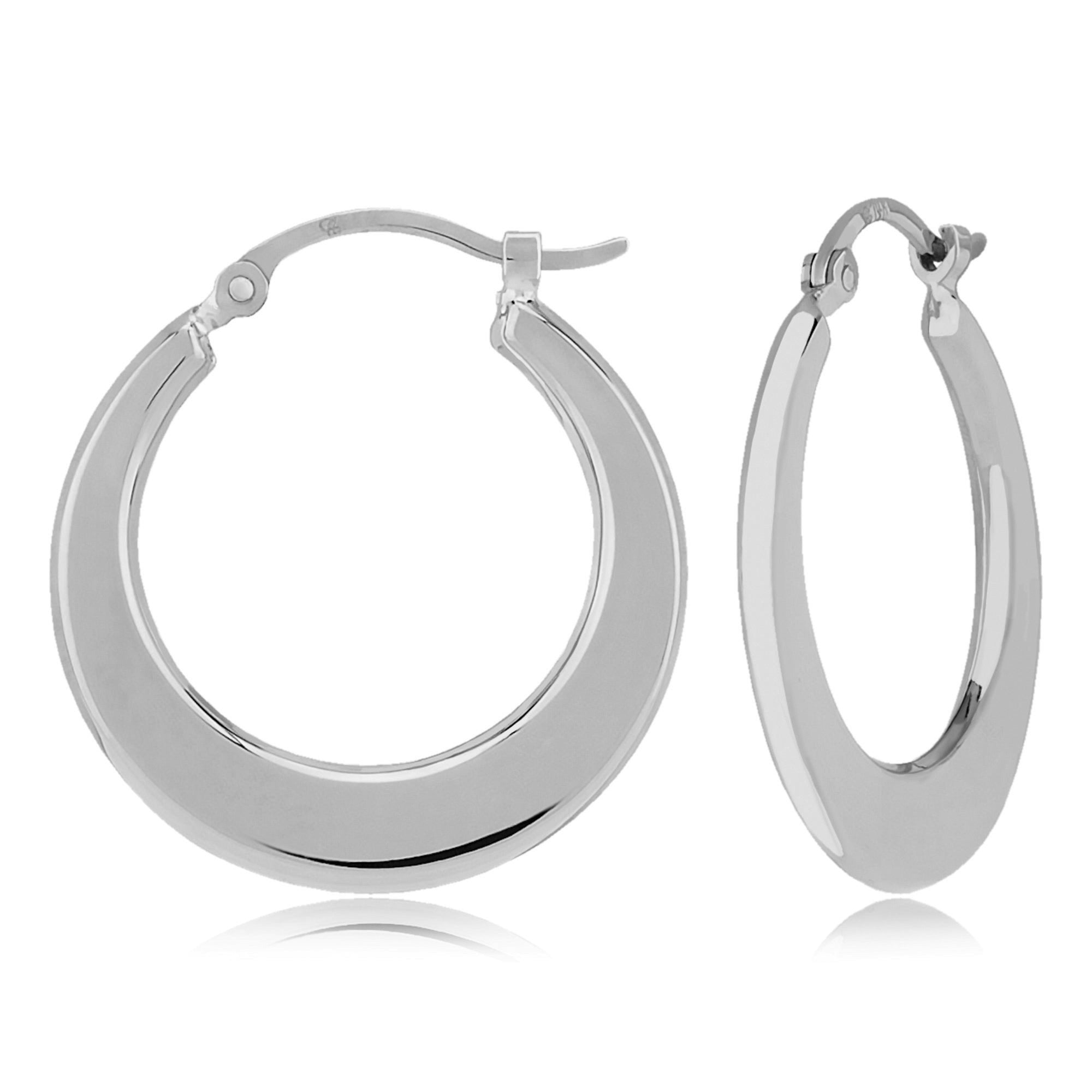 Silver Flat Hoop Earrings