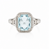 Art Deco Aquamarine Ring