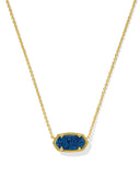 Brighton Elisa Gold Short Pendant Necklace in Blue Drusy