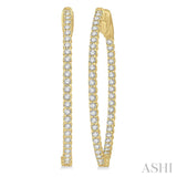 1 ctw Diamond In-Out Oval Shape Hoop Earrings