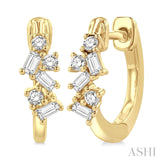 Scatter Baguette Diamond Petite Huggie Earrings