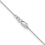 White Gold 0.5mm Box Chain, 20"