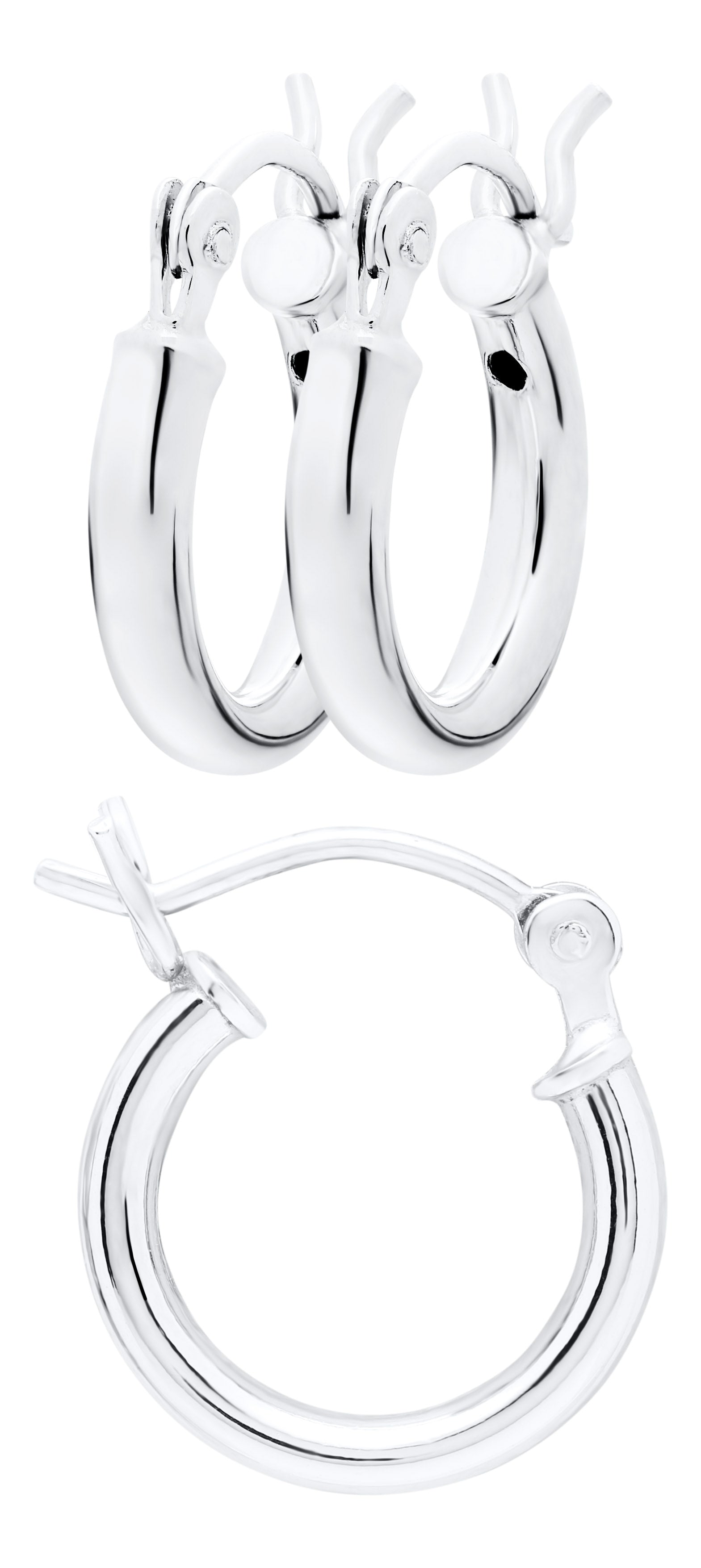 Children's Silver Hoop Earrings