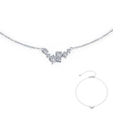 7 Symbols of Joy Necklace SS w/ Platinum Bonding and .98ctw 7 Simulated Diamonds